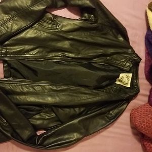 All black leather jacket